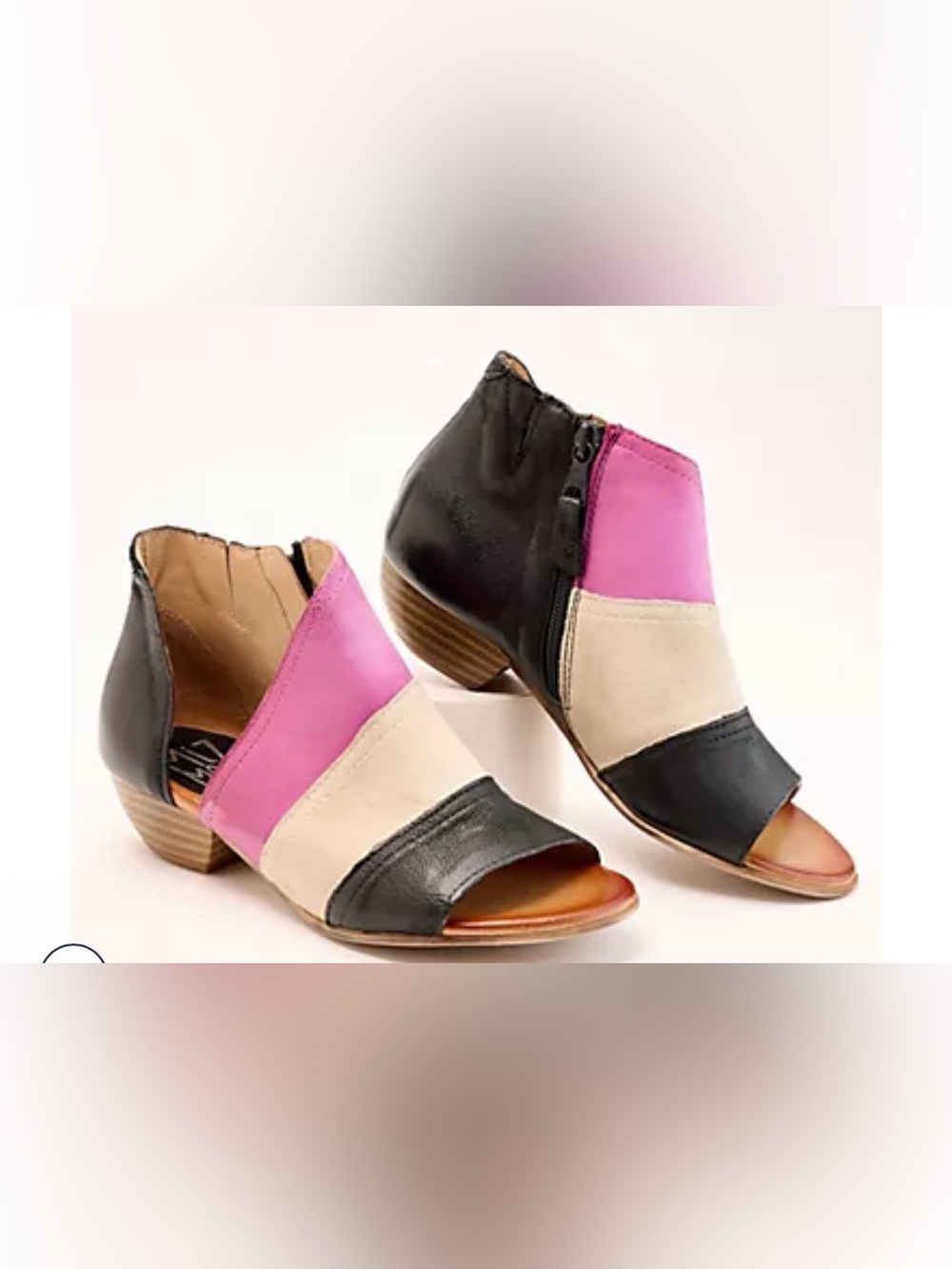 Miz Mooz Celeste Women's Colorblock Open-Toe Ankle Booties EU 40, US 9.5/10 wide